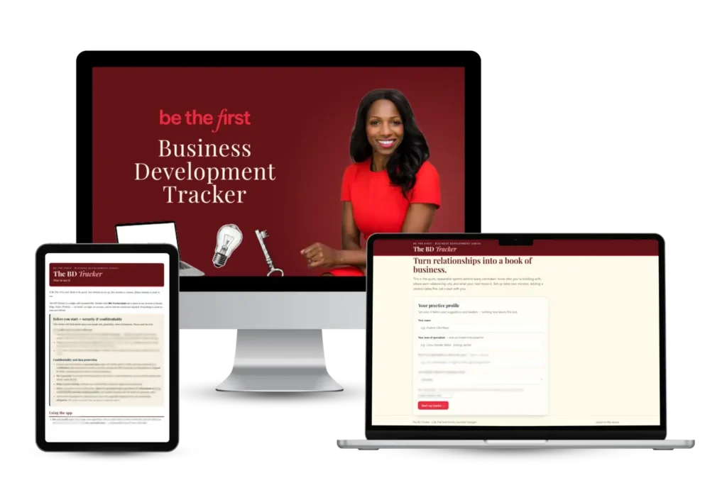 Free guide to Imposter Syndrome for Black lawyers displayed on tablet device